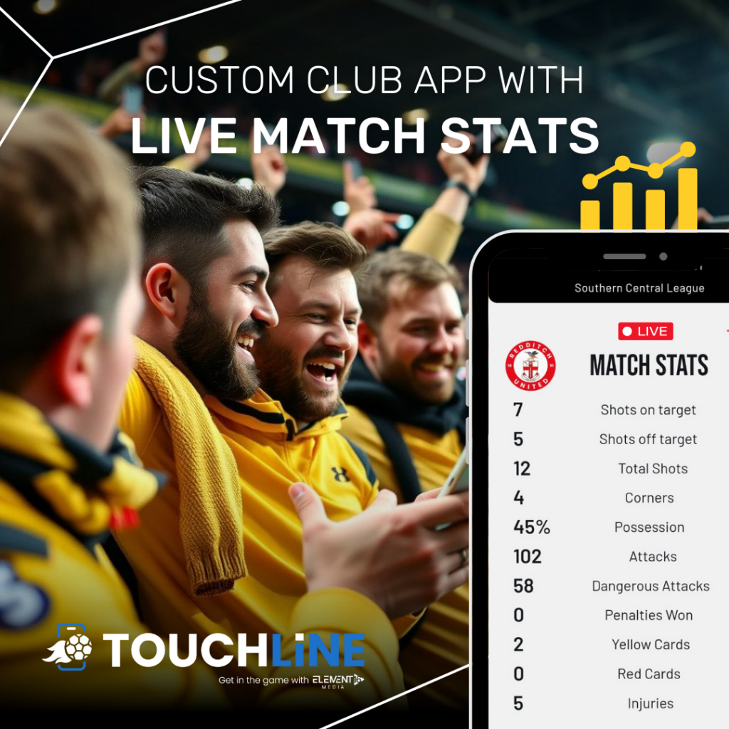 2 Introducing Touchline: Element16 Media’s flagship app development package for non-league football clubs